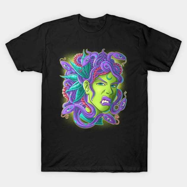 Wild Medussa T-Shirt by danielcolumna_art